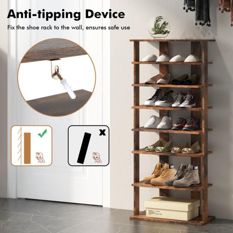 Hivvago Patented 7 Tiers Vertical Shoe Rack for Front Door