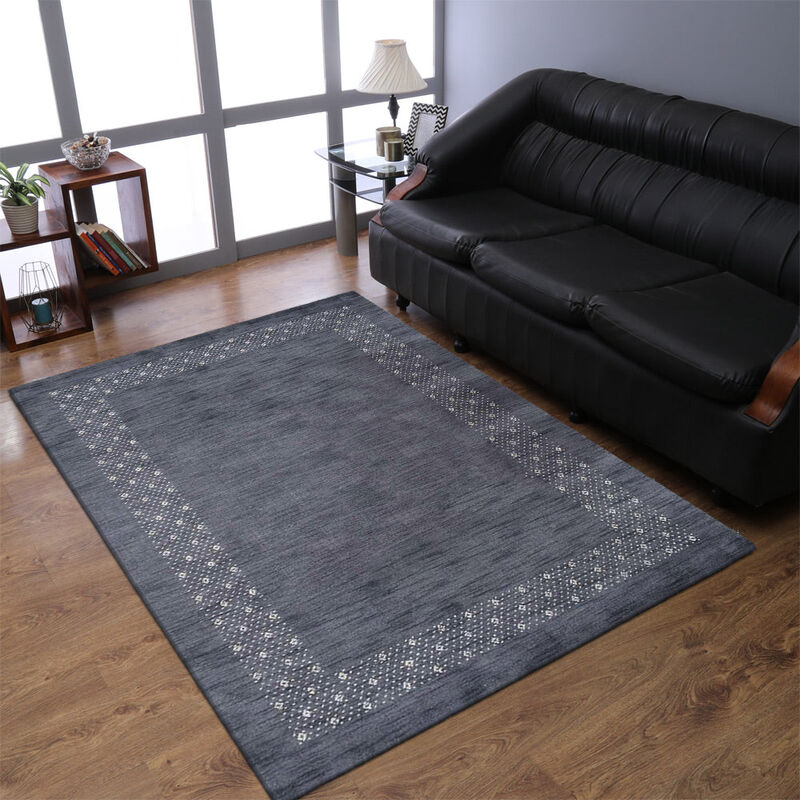 RUGSOTIC CARPETS HAND KNOTTED LOOM WOOL ECO-FRIENDLY AREA RUGS  - Rectangle, Contemporary Modern Design, High Pile Thick Handmade Anti Skid Rugs for Living Room (L00529) image number 1