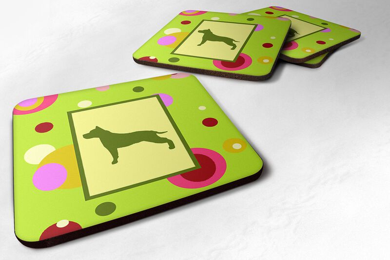 Caroline's Treasures CK1007FC Staffie Foam Coasters (Set of 4), 3.5 H x 3.5 W, Multicolor image number 0