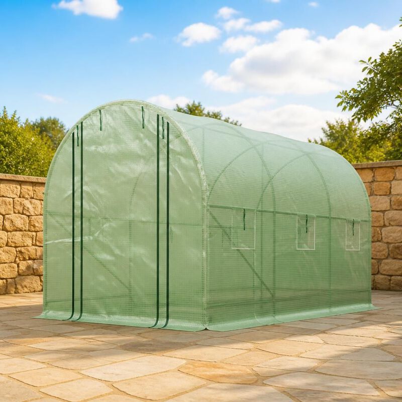 WOW PIONEER Spacious Walk-in Tunnel Greenhouse with Reinforced Support Rods for Outdoor Gardening and Plant Cultivation image number 3