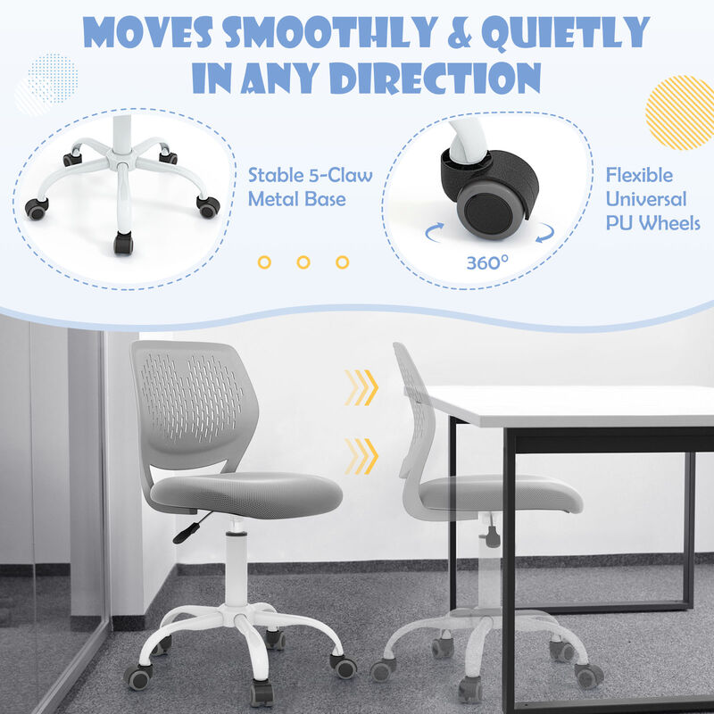 Kids Ergonomic Study Chair with Supportive Backrest and Height Adjustment