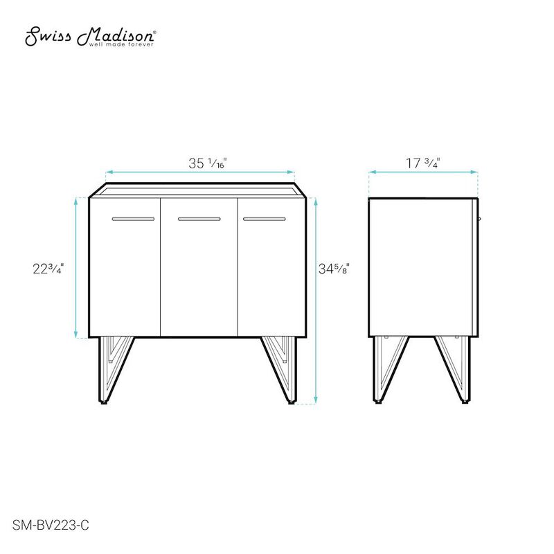 Annecy 36" Bathroom Vanity in Black Walnut - Cabinet Only image number 5