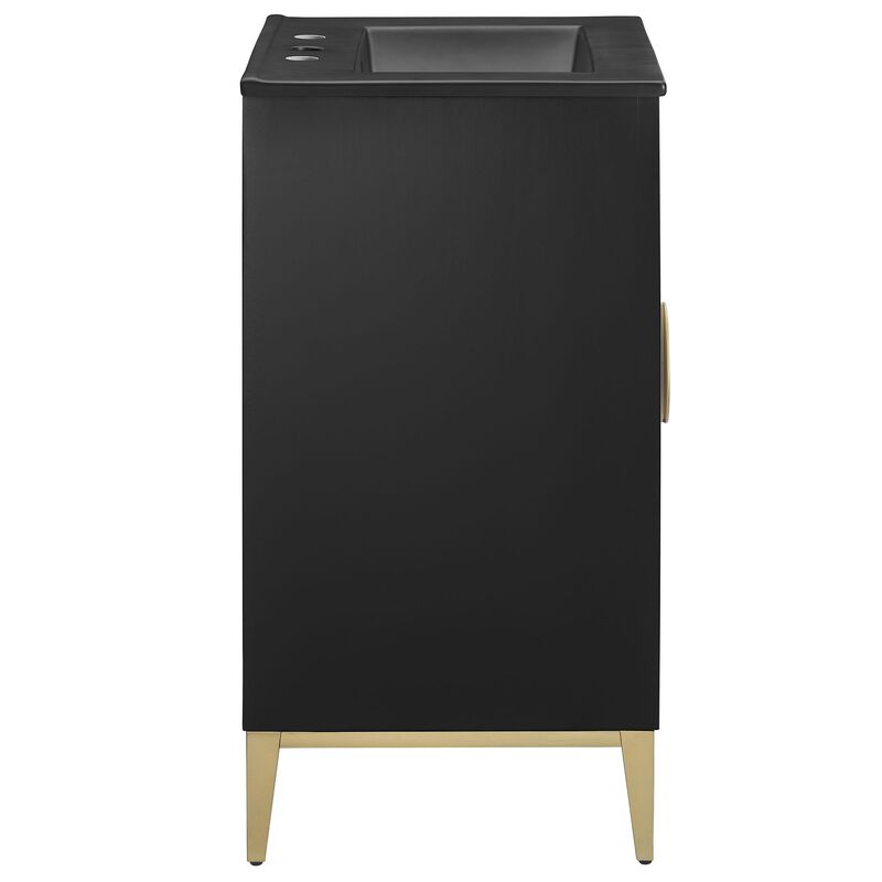 Modway Beau 24 Inch Wood Bathroom Vanity Cabinet in Black Black image number 5