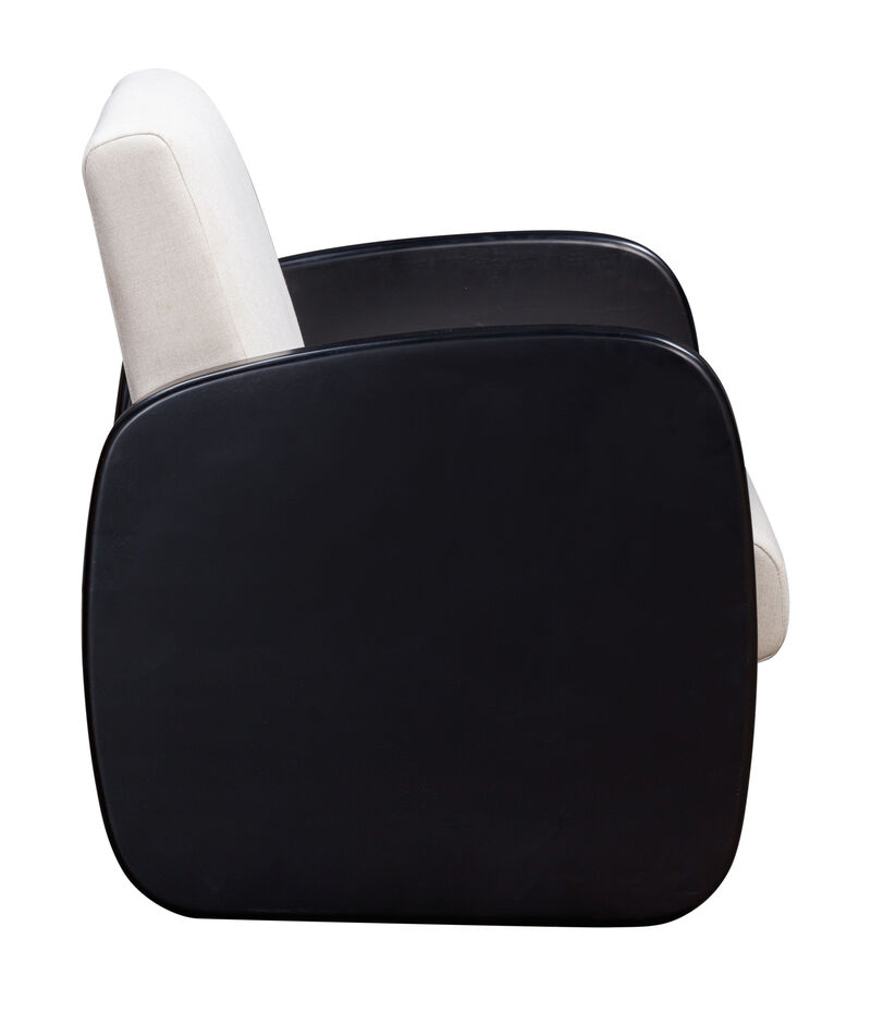 Modern Linen Upholstered Arm Chair with Solid Wood Frame for Living Room