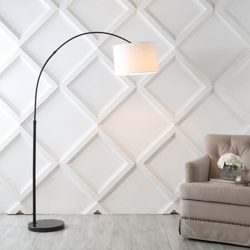 Collier Industrial Vintage Head-and-Height-Adjustable Iron LED Arc Floor Lamp with Smart Bulb