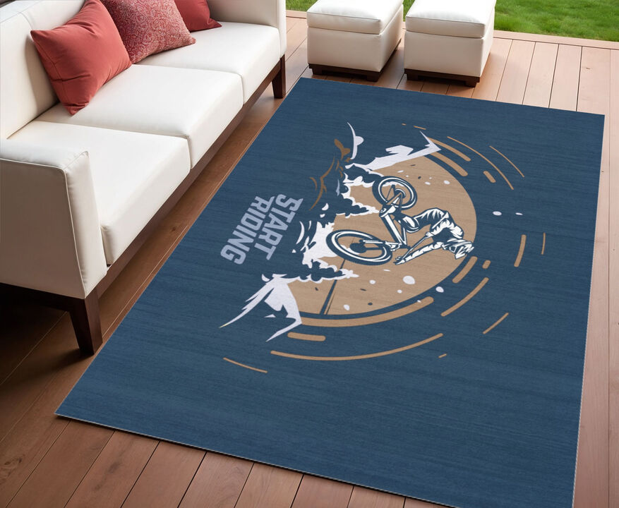 HomeRoots Mountain Biker Washable Youthful Area Rug