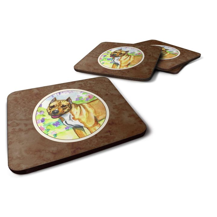 Caroline's Treasures 7093FC Pit Bull Foam Coasters (Set of 4), 3.5, Multicolor