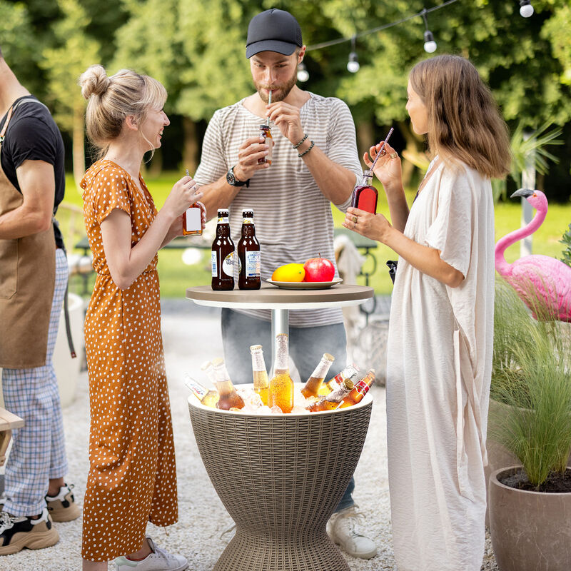 Outdoor Ice Bar Table &ndash; 8-Gallon Cooler Table for Patio, Deck, and Backyard image number 5