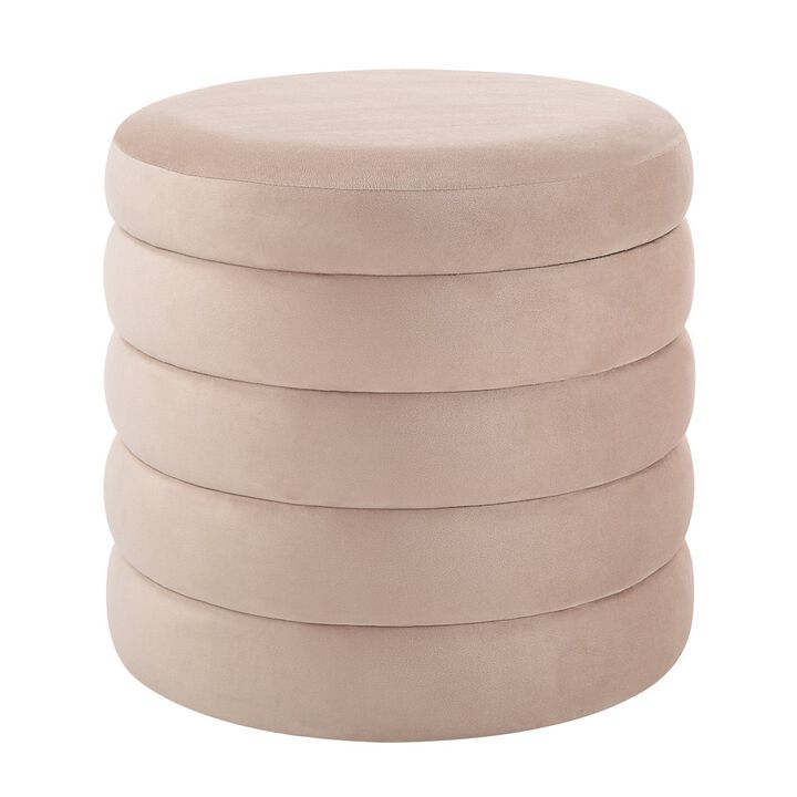 Renwil Lloyd Storage Ottoman In Cream Color