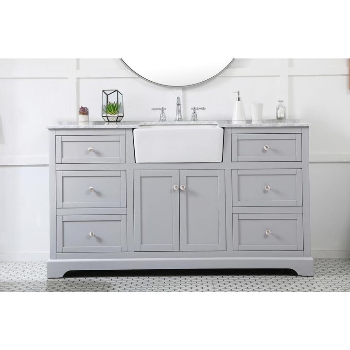 Elegant Kitchen and Bath 60 inch Single bathroom vanity in grey
