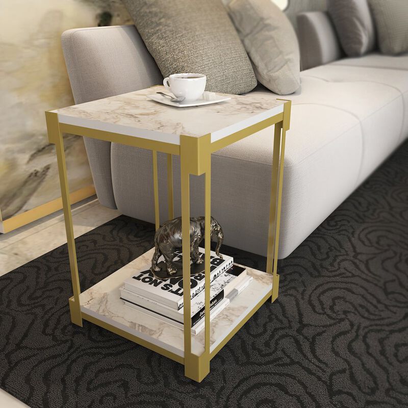 Decorotika Zenas Side End Table - Ephesus Gold