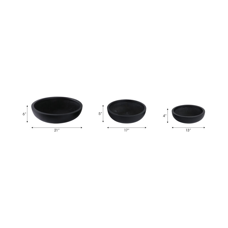 Low Bowl Planters (Set of 3)