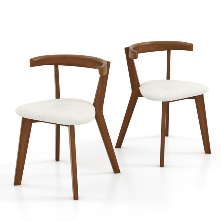 Hivvago Wood Dining Chair Set of 2 with Padded Seat and Curved Back