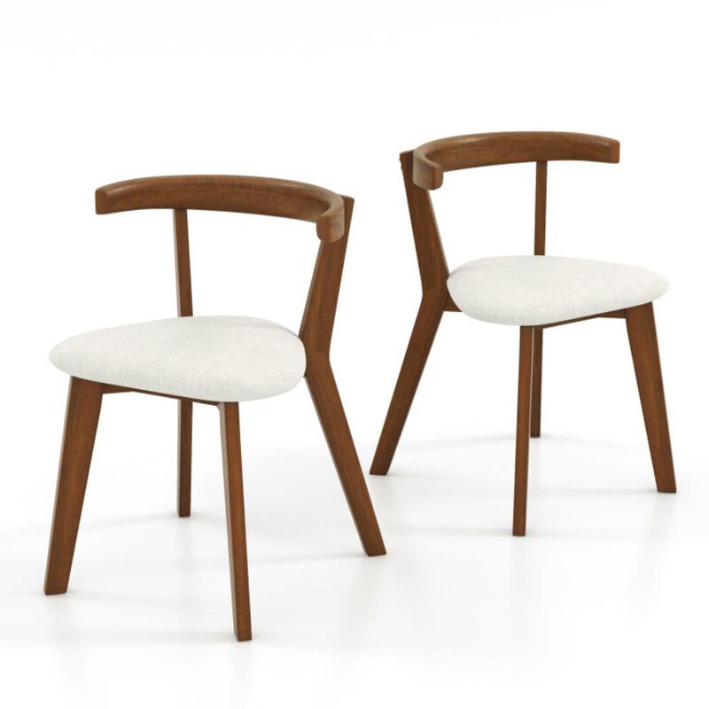 Hivvago Wood Dining Chair Set of 2 with Padded Seat and Curved Back
