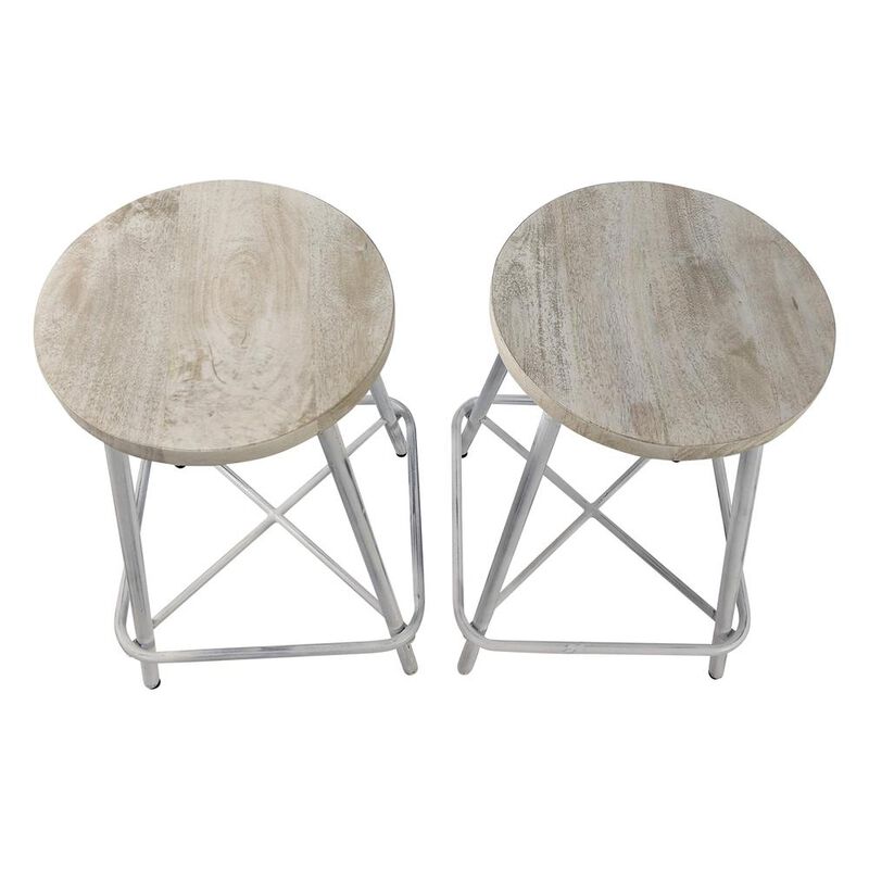Carolina Living Illona 24 Counter Stool - Set of 2 - Whitewash