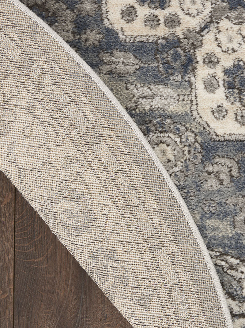 Quarry QUA07 Gray/Ivory 5'3" x Round Rug image number 1