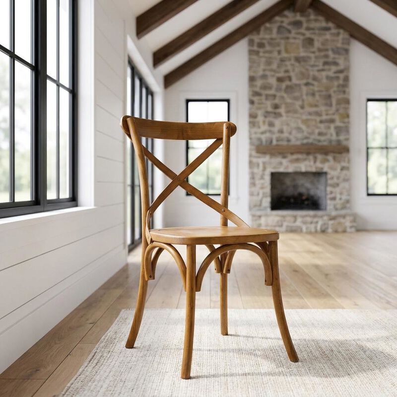 Solid Wood Dining Side Chair with Cushioned Seat for Dining Room, White image number 4