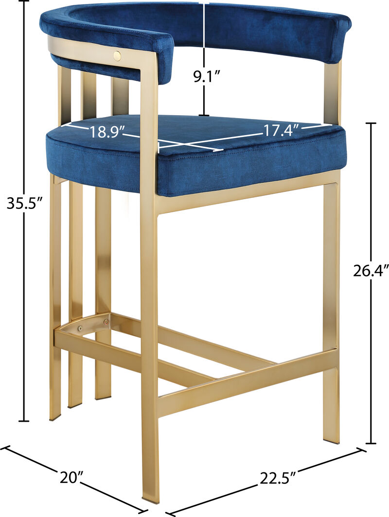 Meridian Furniture Marcello Velvet Counter Stool, Set of 2