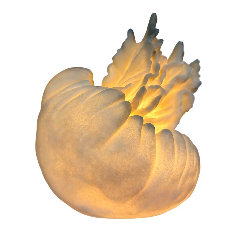 Jellyfish Table Lamp Matte White Resin Coastal Accent Light 10 In Tall image number 2