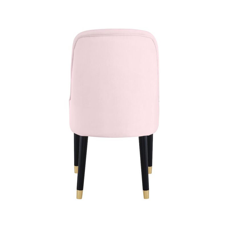 Meridian Furniture Omni Pink Velvet Dining Chair, Set of 2