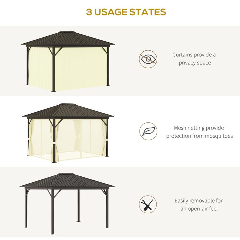 Hivvago 11.9' x 9.8' Outdoor Hardtop Gazebo with Hook image number 5