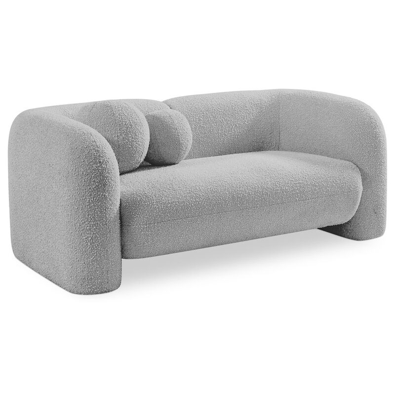 Meridian Furniture Emory Grey Boucle Fabric Loveseat