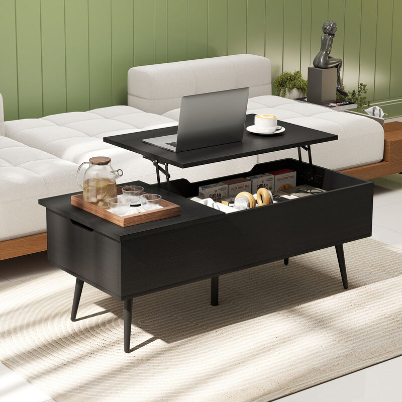 Lift-Top Coffee Table 47" with Dual Hidden Storage Compartments image number 4