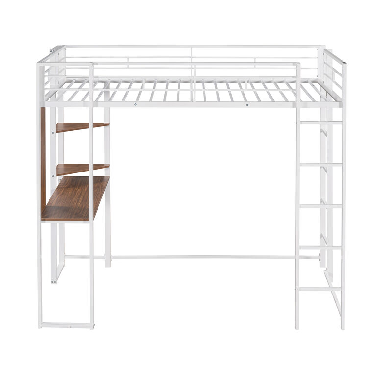 Merax Loft Bed Frame with 2 Built-in Ladders