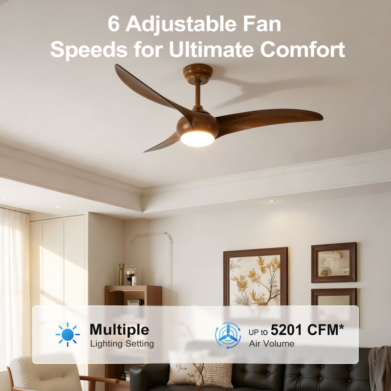 ELEMENT ACE 52 Inch DC Motor Ceiling Fan with LED Light and Remote Control Quiet Operation Adjustable Height image number 8