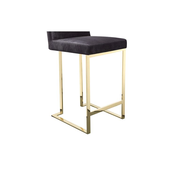 Pangea Home Dexter Counter Stool Velvet Gray