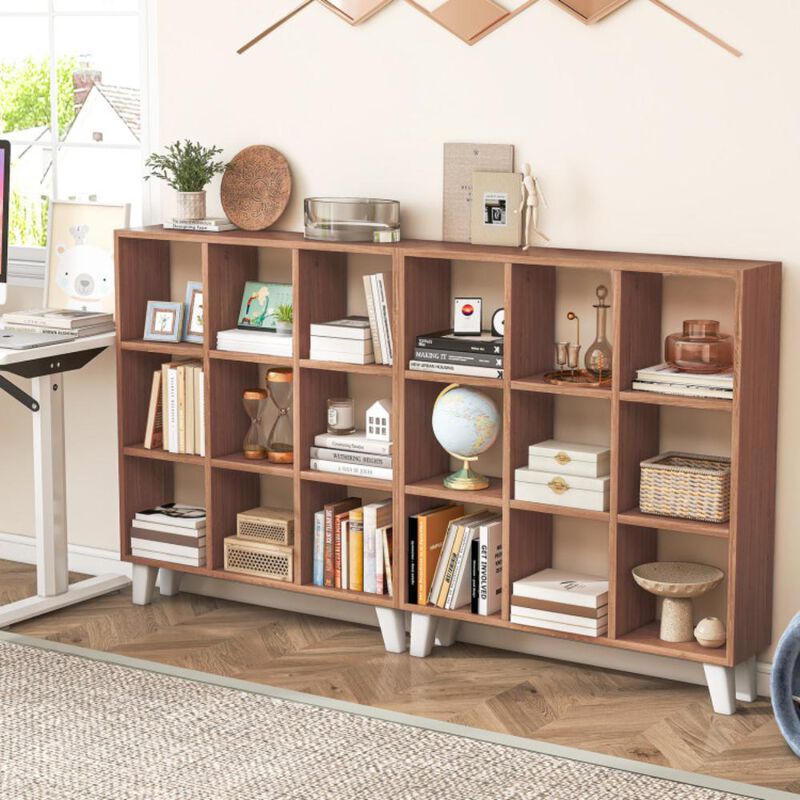 Hivvago 9-Cube Bookcase with 6 Removable Shelves and Raised Support Feet