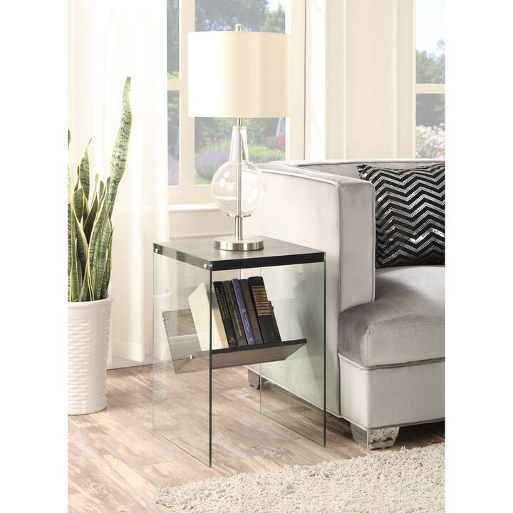 Convenience Concepts SoHo End Table, Weathered Gray / Glass