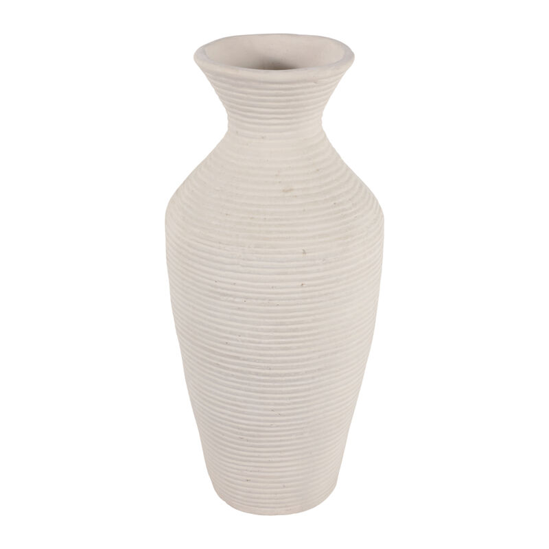 Paper Mache Ribbed Vase, Ivory image number 5