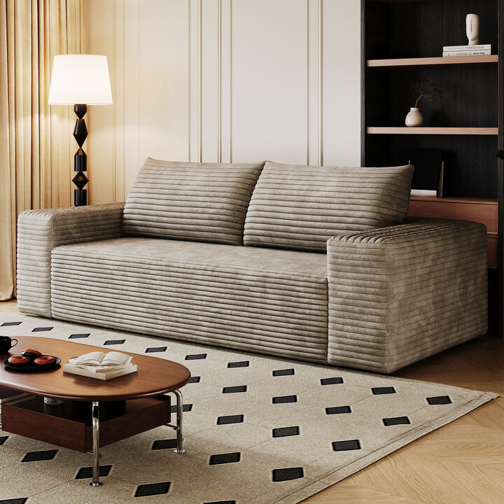 Whisen 71" Loveseat Sofa, Cotton Deep Seat Couch for Living Room Bedroom Apartment