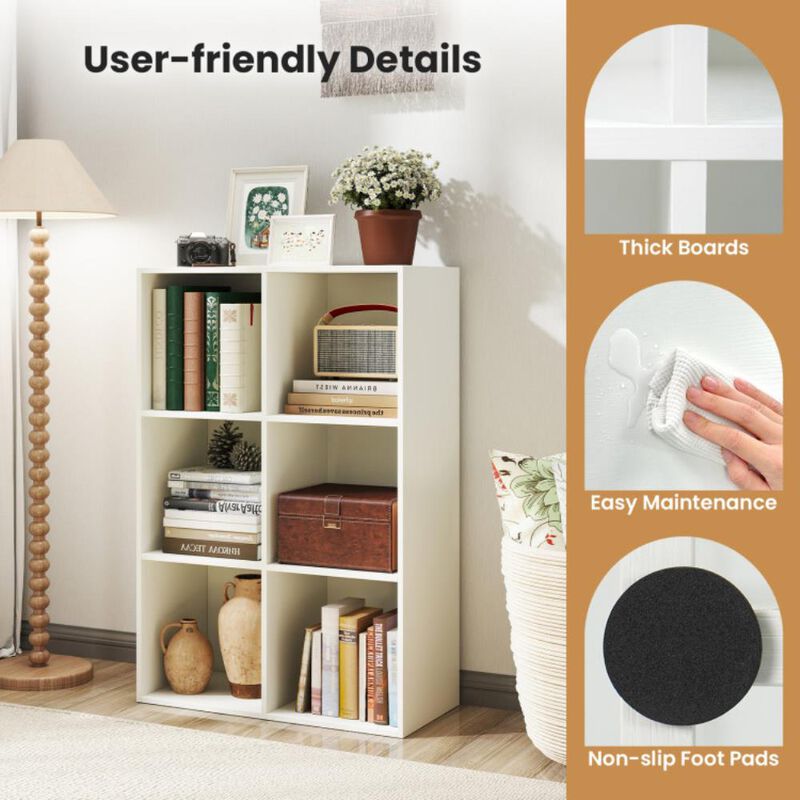 Hivvago Modern 6-Cube Bookcase with Anti-tipping Kits for Bedroom Living Room