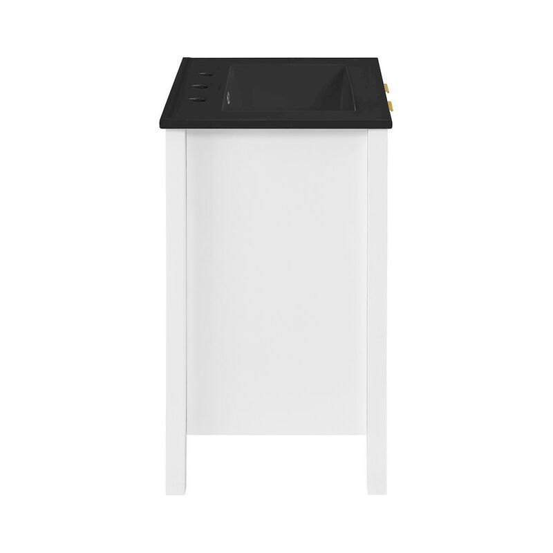 Bastille 24 in. White Bathroom Vanity with 3-Hole Ceramic Sink Top image number 7