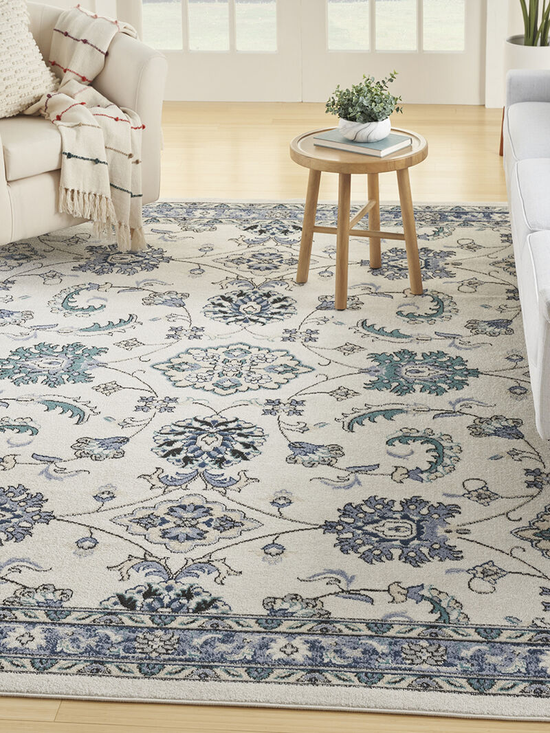 Nourison Essentials NRE05 Ivory/Blue 6' x 9' Rug