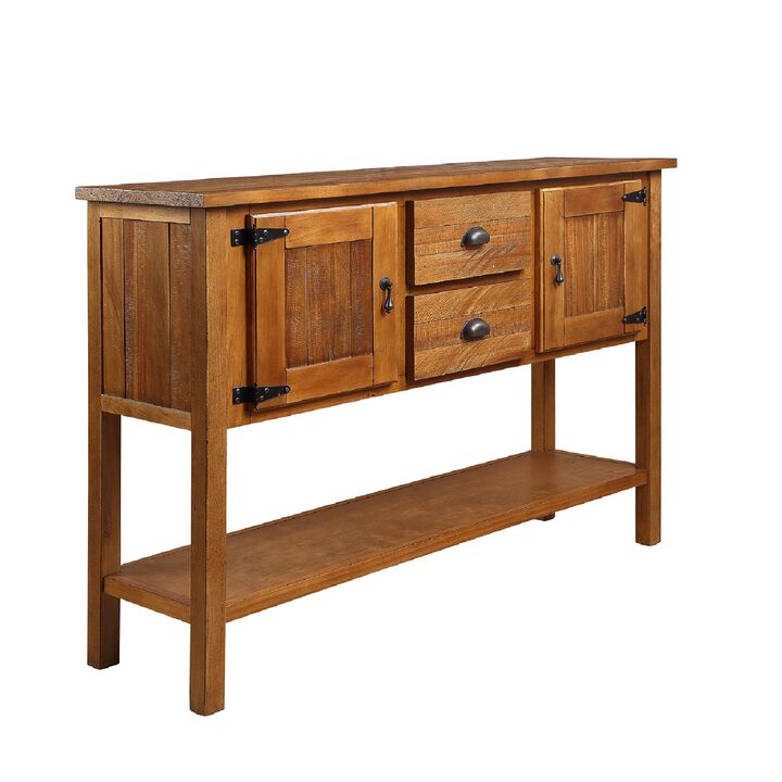 46'' Wood Sideboard Console Table with 2 Drawers and Cabinets, Retro Style Storage Dining Buffet Server Cabinet