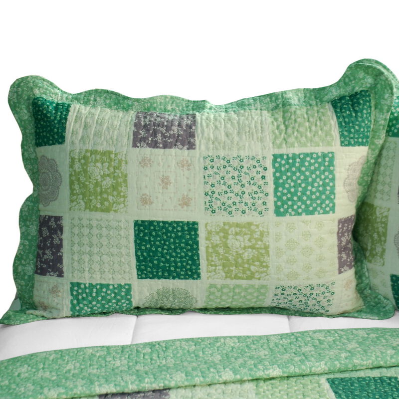 3-Piece Cotton Vermicelli Quilted Printed Quilt Set with Matching Shams image number 2