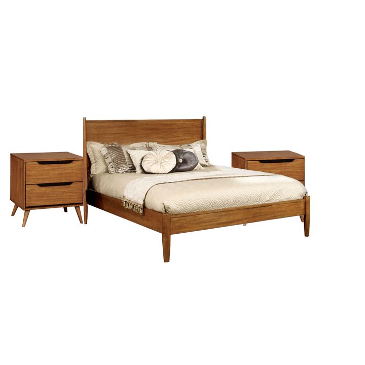 Bedroom Set in Wood &ndash; 3 Piece Set with 2 Nightstands