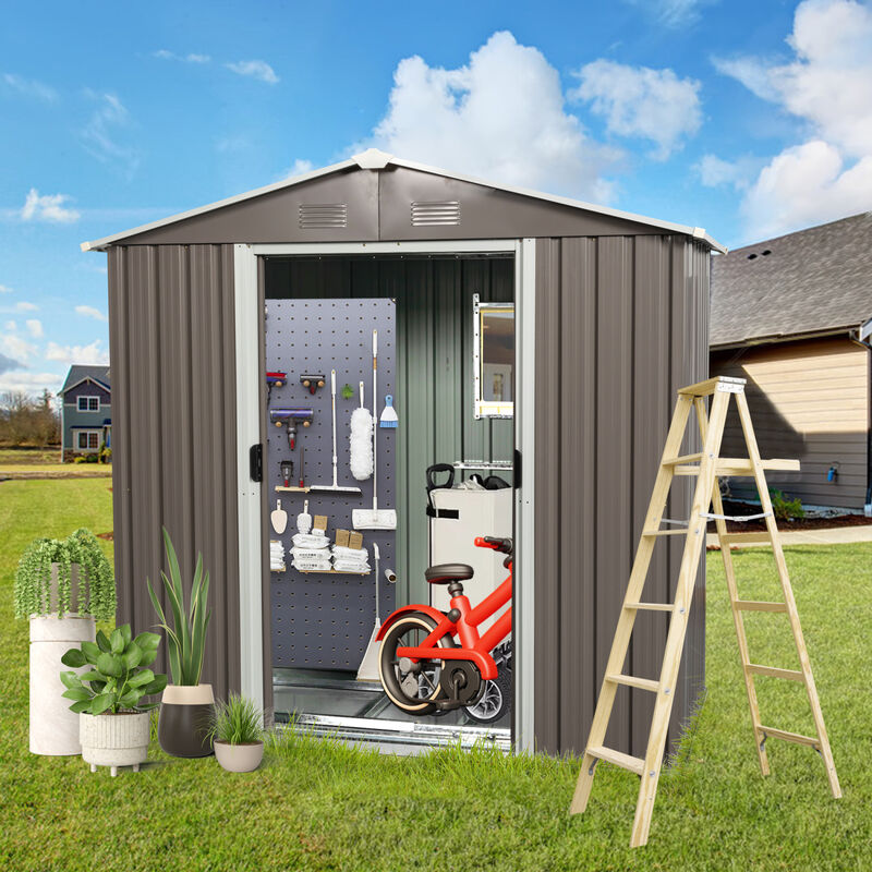Streamdale 8FT X 4FT Outdoor Metal Storage Shed With Window image number 1
