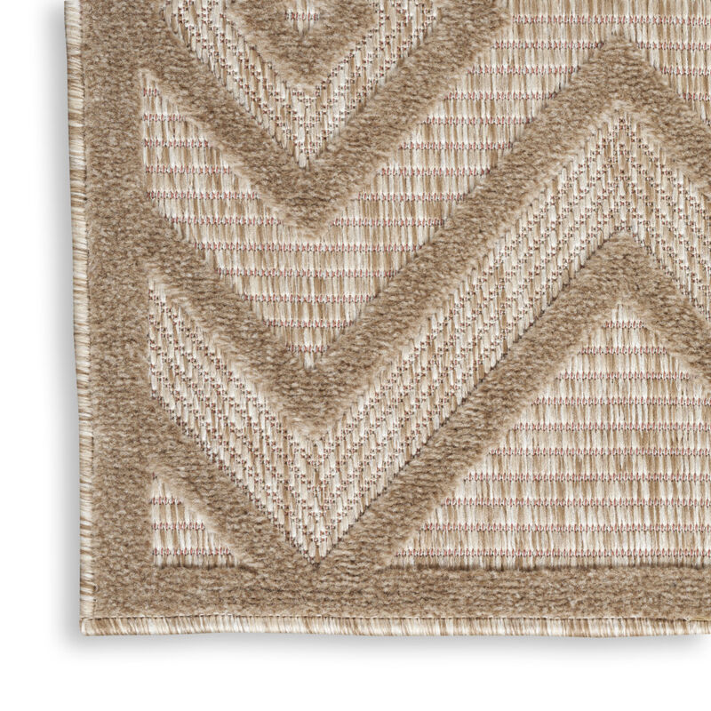 HomeRoots 2' X 4' Natural And Beige Geometric Indoor Outdoor Area Rug image number 2