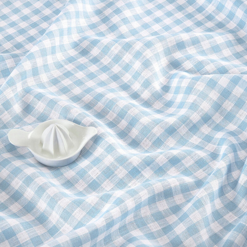 Solino Home Gingham Check 100% Linen Table Throw &ndash; Handcrafted, Machine Washable, Perfect for Holiday and Everyday Dining