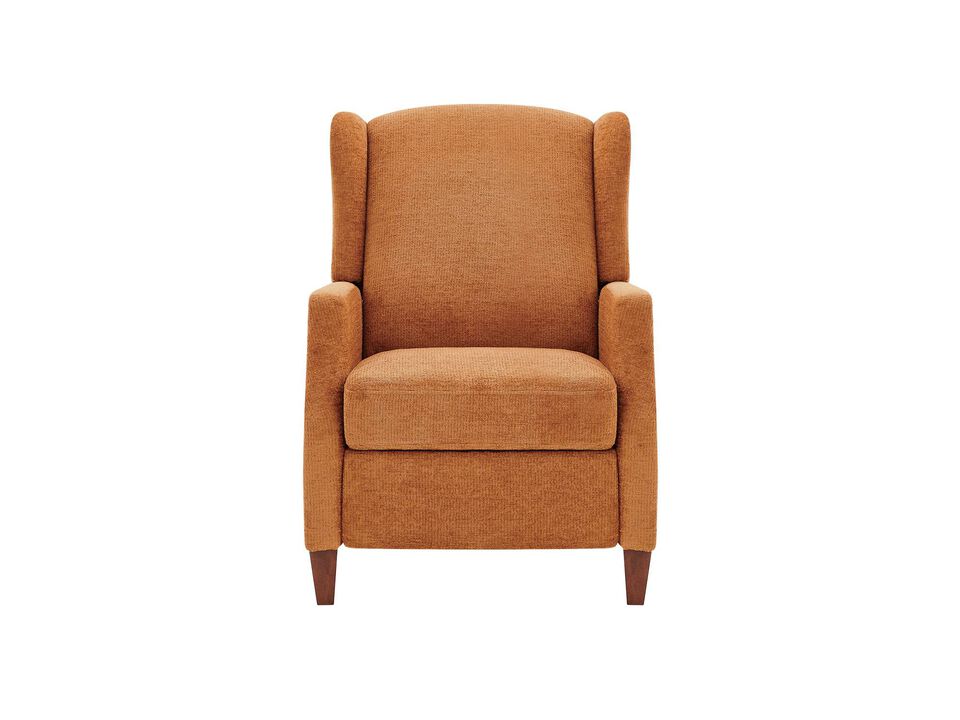 Wingback Fabric Push Back Recliner with Rivet Detailing