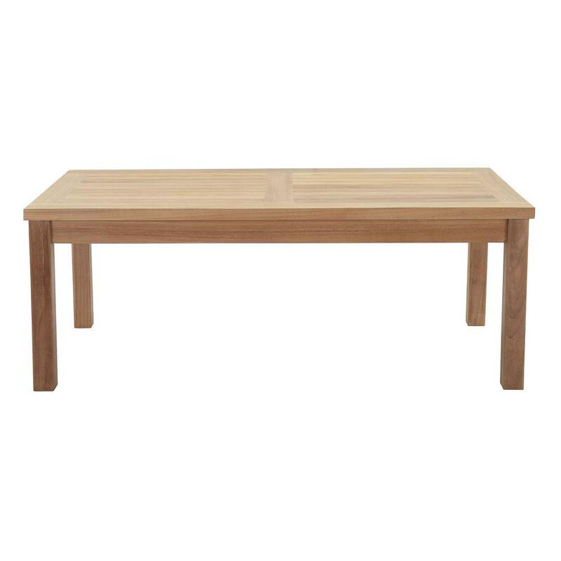 Modway Marina Outdoor Patio Teak Rectangle Coffee Table