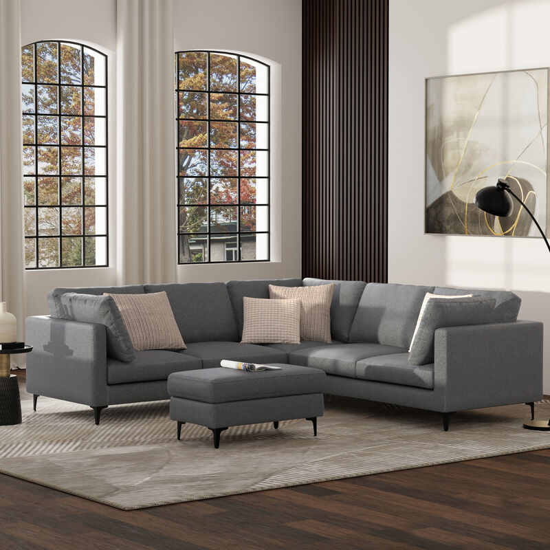 Ava Corner Sectional in Tightly Woven Performance Fabric