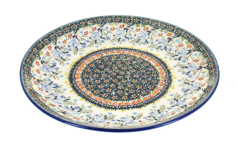 Blue Rose Polish Pottery Dots Dinner Plate