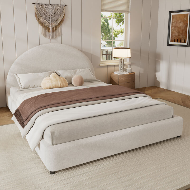 Merax Soft Pack Bed with Ergonomic Half-Round Design & Premium Boucle Fabric image number 2