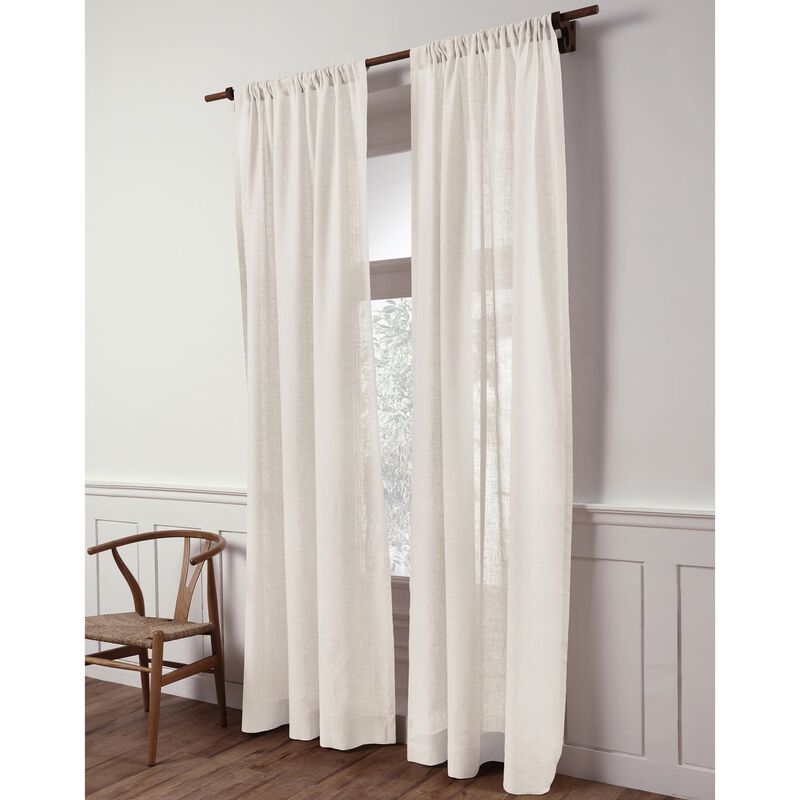 Solino Home 100% Pure Linen Curtain - Sheer Curtain