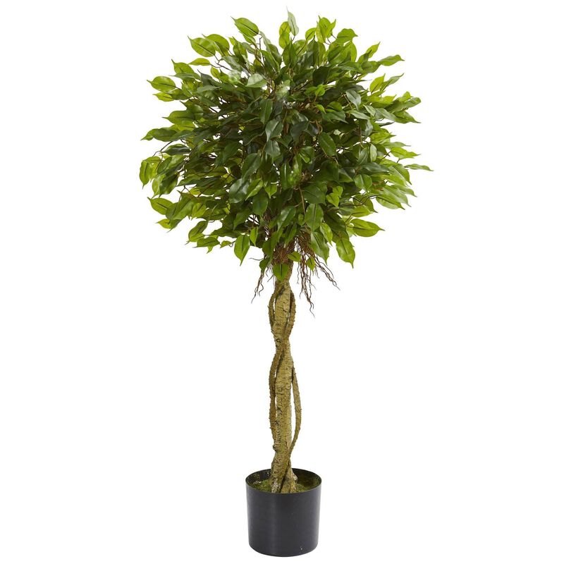Nearly Natural 4-ft Ficus Tree Topiary UV Resistant (Indoor/Outdoor) image number 1